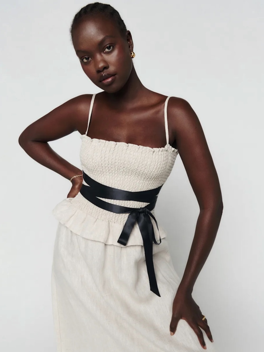 Reformation Miles Linen Midi Dress